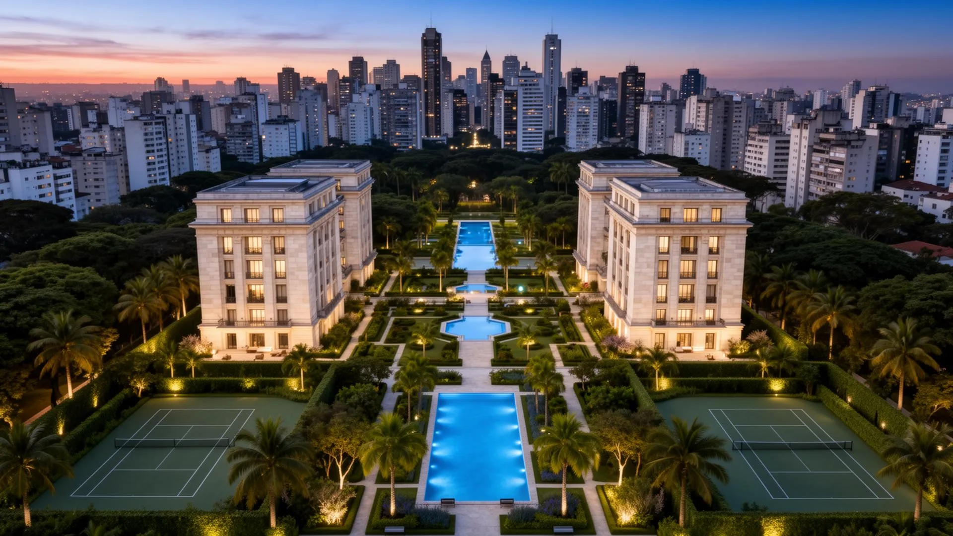 Château Jardin — vista aérea do masterplan no Novo Eixo Cidade Jardim